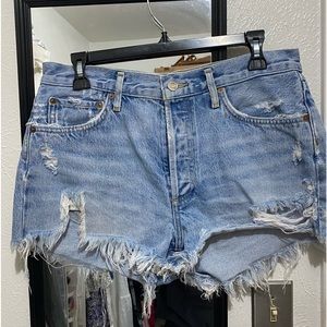 EUC AGOLDE Parker Distressed Denim Shorts (Swapmeet) - Size 28